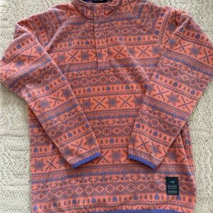Southern Marsh coral and Purple Fair Isle Crewneck Sweater